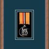 Teak picture frame for one military medal with nightshade mount