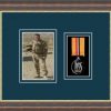 Mahogany picture frame for one military medal/photo with nightshade mount
