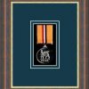Mahogany picture frame for one militayr medal with nightshade mount
