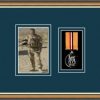 Walnut picture frame for one military medal/photo with nightshade mount