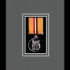 Black picture frame for one military medal with grey mount
