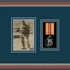 Dark walnut picture frame for one military medal/photo with nightshade mount