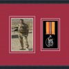 Black picture frame for one military medal/photo with beaujolais mount