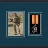 Black picture frame for one military medal/photo with nightshade mount