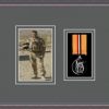 Oak picture frame for one military medal/photo with grey mount