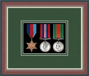 Military Medal Frame – M3-78F Dark Walnut-Forest Green Mount