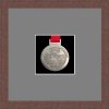 Dark woodgrain picture frame for one marathon medal with grey mount