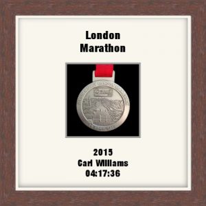 Personalised dark wood marathon medal frame