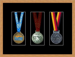 Marathon Medal Frame – S15-98F Light Woodgrain-Black Mount