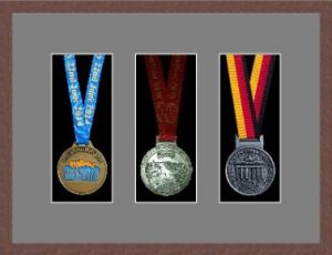 Marathon Medal Frame – S15-99F Dark Woodgrain-Grey Mount