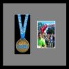 Black woodgrain picture frame for one marathon medal/photo with black mount