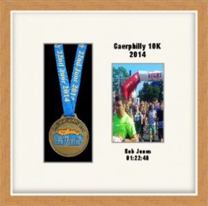 Personalised S2PH Light Woodgrain Marathon Medal Frame
