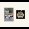 Black picture frame for one marathon medal/photo with antique white mount