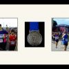Black picture frame for one marathon medal/two photos with antique white mount