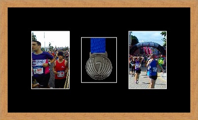 Marathon Medal Frame – S8-98F Light Woodgrain-Black Mount