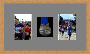 Marathon Medal Frame – S8-98F Light Woodgrain-Grey Mount