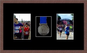 Marathon Medal Frame – S8-99F Dark Woodgrain-Black Mount