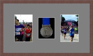 Marathon Medal Frame – S8-99F Dark Woodgrain-Grey Mount